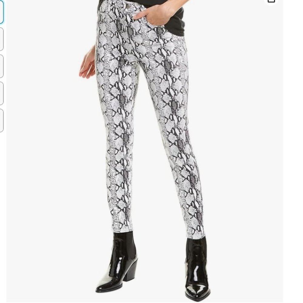 FRAME Denim Ali High Rise Python Pants, Size 28
